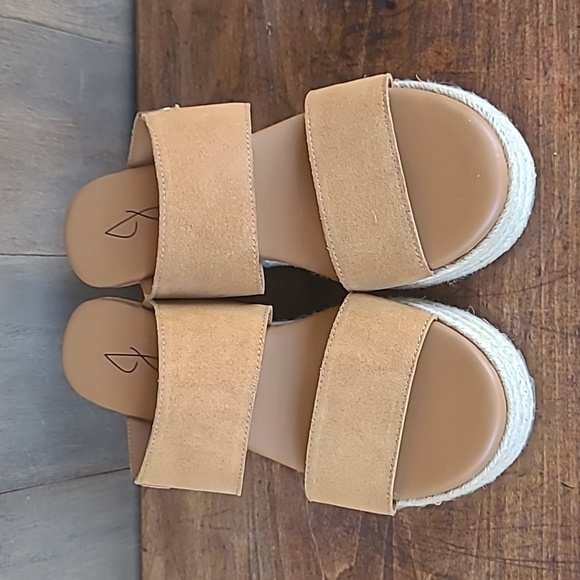 EUC Joie Sandals Women's sz 9 Two Band Suede Espadrille Wedge Slip On Sandal - Picture 6 of 13